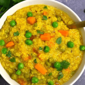 Gluten-free Quinoa Khichdi with Vegetables – Protein-rich Indian Dinner Recipe 